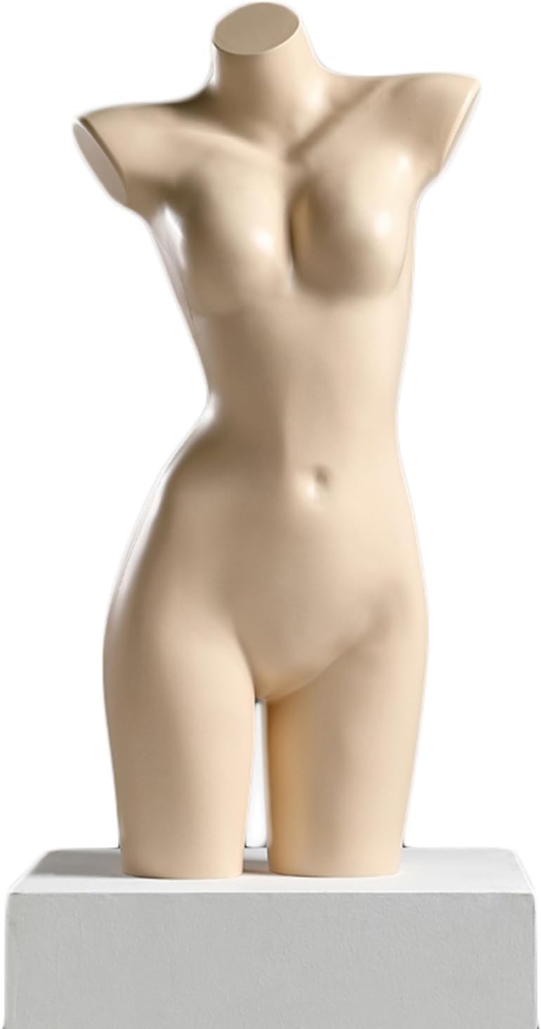XPLKQXE Underwear Female Half Body Props Mannequin Torso Dummy Model, Women Clothes Showing Rack for Retail and Shop (Color : White, Size : A)