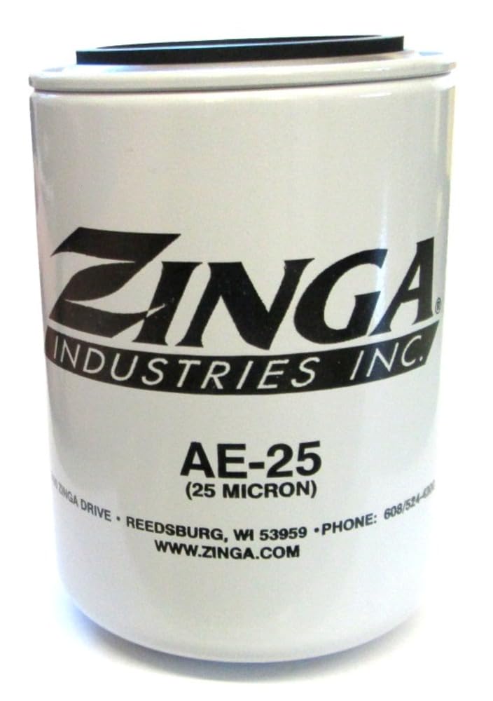 ZA AE-25 - Zinga Spin on Filter 25 Micron 1'' - 12 Threads 3.8'' Diameter 5.8'' Tall