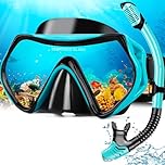 Hydomi Snorkel Set for Adults – Comfortable Leak-Proof Mask with Anti-Fog Tempered Glass, 180° Panoramic View & Dry Top Snorkel, Adjustable Diving Set for Holiday & Beach