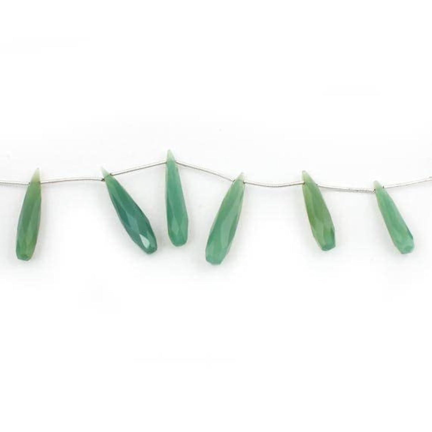 Chalcédoine verte perles briolettes pour réparer et sublimer vos colliers