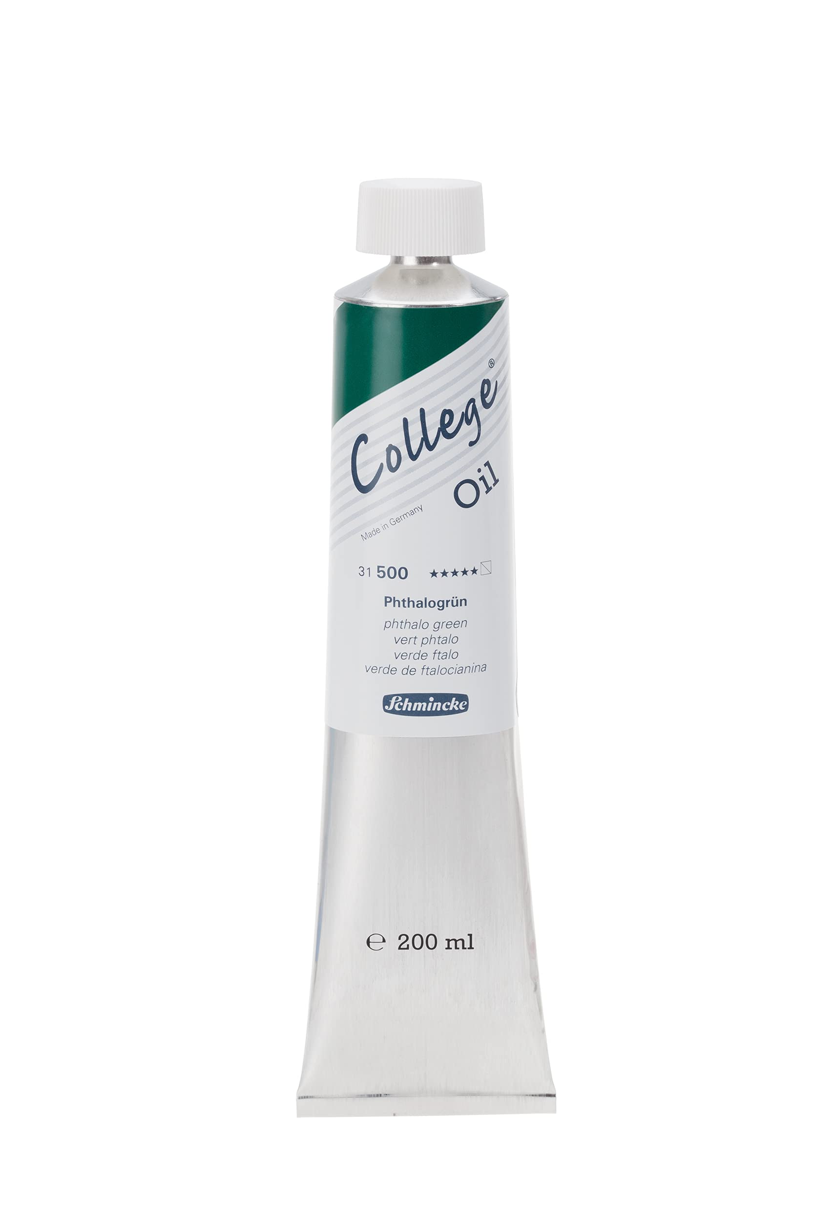 Schmincke, College® Oil, Phthalo green in 200 ml tube, 31500015, Artists' oil colours