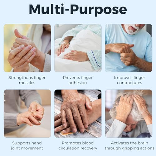 Palm Grips, Hand Contracture Cushions, Finger Grips, Finger Splitter, Palm Protector for Hand Contracture, Grip Strengthener Pad, Stress Relief, for Elderly Care, Washable, Blue, S, 1 Pcs