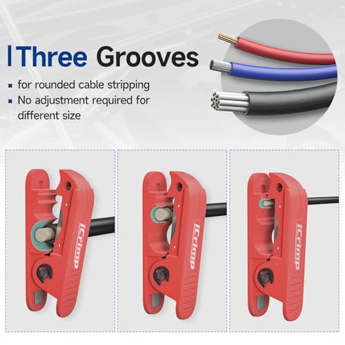 Image of iCrimp Round Cable Stripper for AWG 12 to 4 /0 (Pack of 2 Cable Strippers) | Adjustable Cable Jacket Stripper,Wire Stripping Tool