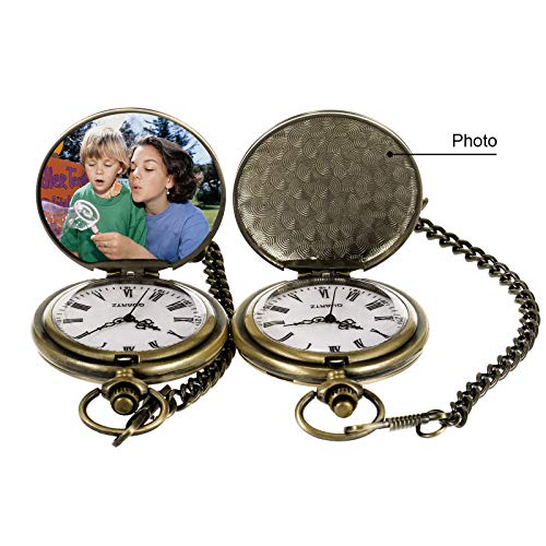 Treeweto Pocket Watch To My Son | Mother And Son - Graduation Gifts For Him 2020 - Engraved “To My Son Love Mom” Pocket Watches - For Son From Mom For Christmas, Valentines Day, Birthday, Bronze #TOP4