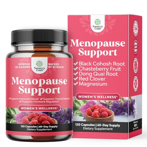 Complete Herbal Menopause Supplement for Women - Female Hormone Balance Capsules for Night Sweats Hot Flashes & Mood Swings with Dong Quai, Chaste Berry & Black Cohosh Root - 120 Count Pack