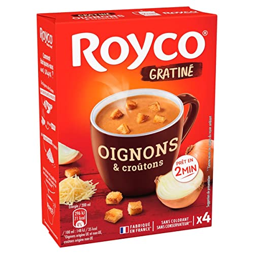 Royco - Sopa instantánea con cebolla y picatostes, 4 bolsas de 80 ml, 3 unidades