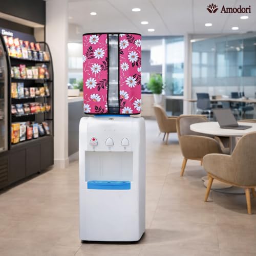 Image of Multicolor 20 Litre Water Dispenser Bottle Cover | Waterproof & Dustproof PVC Fabric | Reusable Protective Cover for 20L Water Can (floral-21)