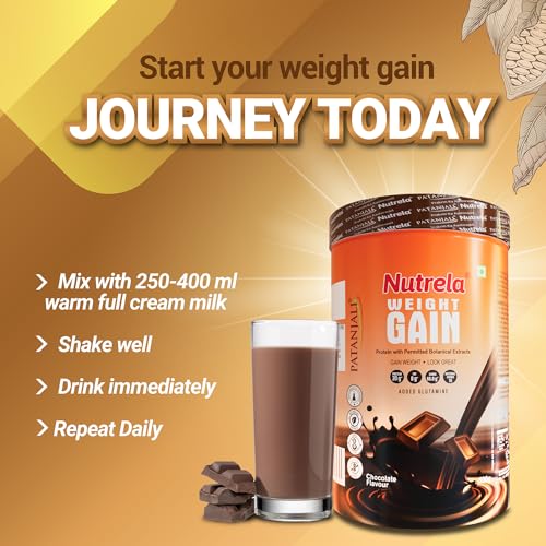 Image of Nutrela Weight Gainer | 500g Chocolate Flavour | High-Calorie Mass Gainer with Vitamins & Minerals | Ideal for Men, Women & Kids