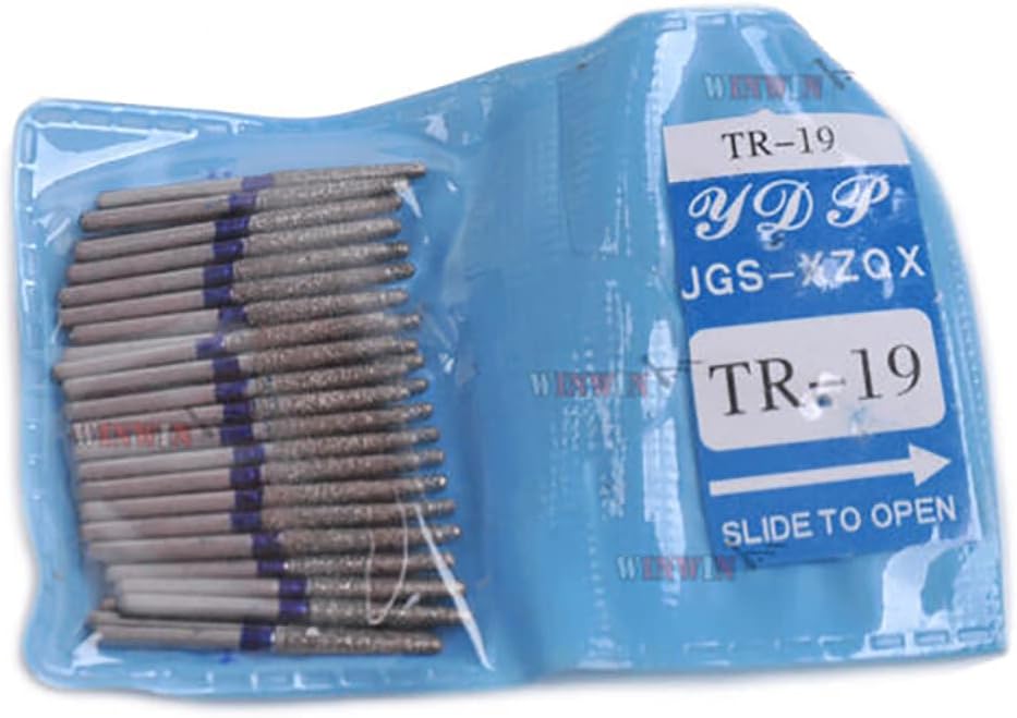 Tazrigo 1bag/ 50pcs 1.6mm Diamond Polishing FG High Speed Burs for Polishing Smoothing Polishers, TR-19