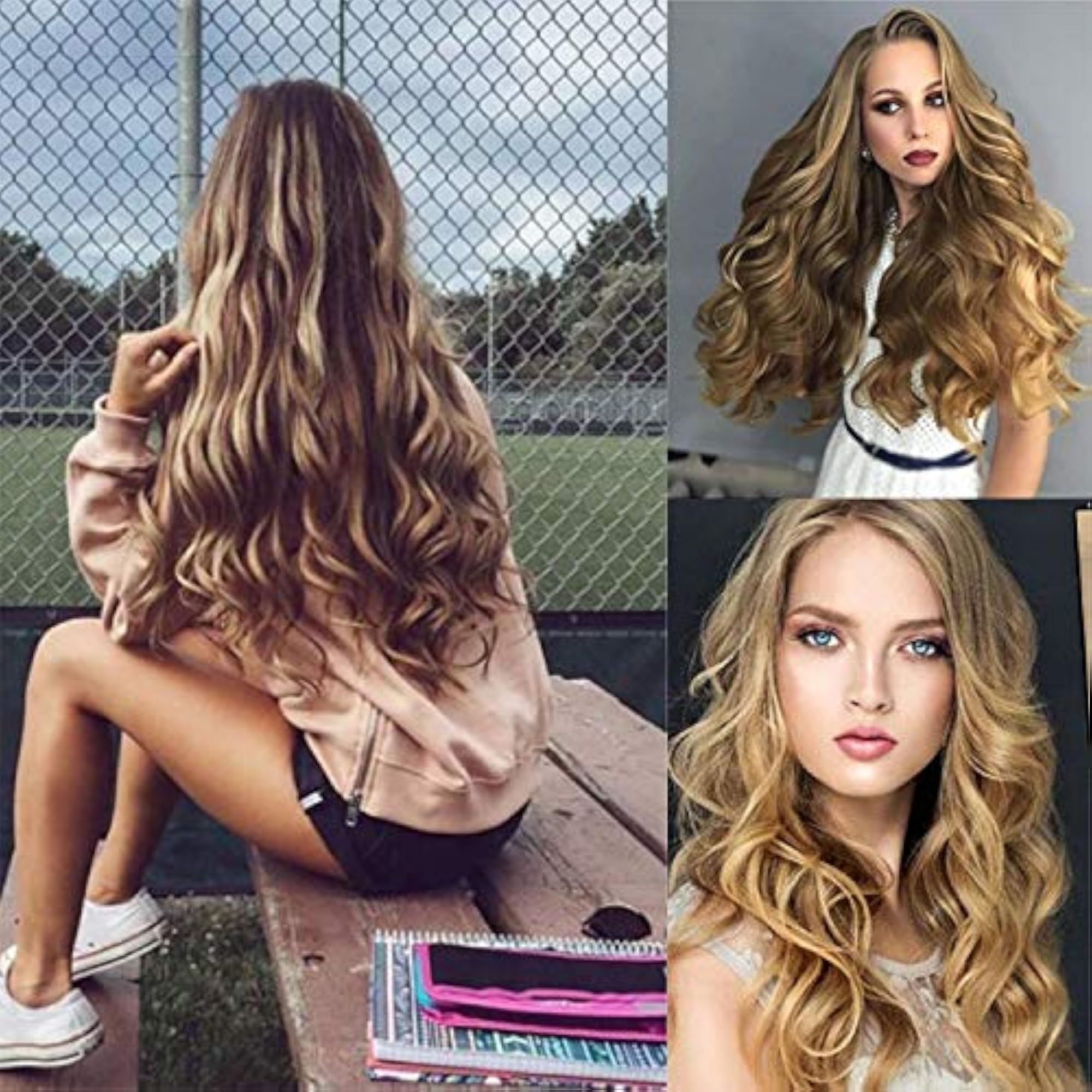 2 PCS 50cm Long Curly Hair Wig Set