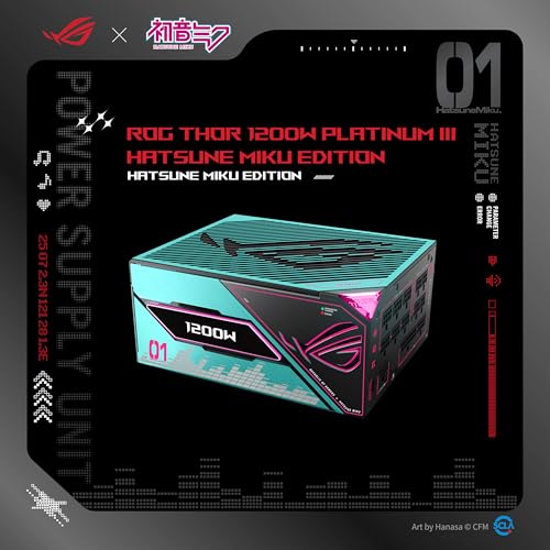 Image of ASUS ROG Thor 1200W Platinum III Hatsune Miku Edition (80 Plus Platinum Certified, ATX 3.1, GaN MOSFET, GPU-First Intelligent Voltage Stabilizer, Magnetic OLED Display, Turbo Mode, 10-Year Warranty)