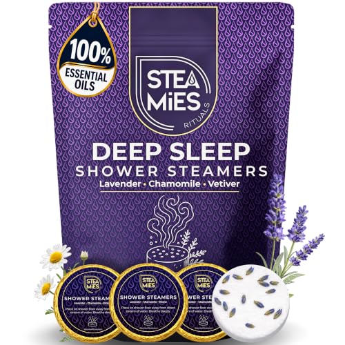 STEAMIES Lavender Shower Steamers Aromatherapy 15 Pack Premium Shower Tablets with Lavender Chamomile & Vetiver Essential Oils for Spa & Self Care - Gifts for Women and Men