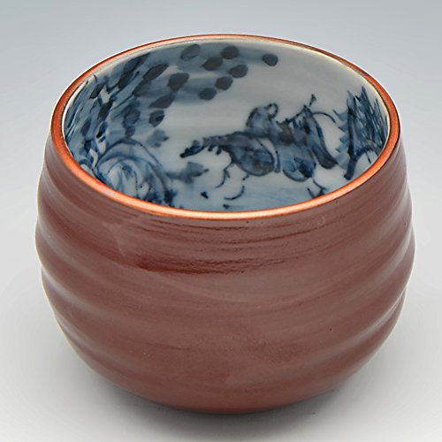 Amazon.co.jp: 清水焼 京焼 ぐい呑 朱巻山水 しゅまきさんすい