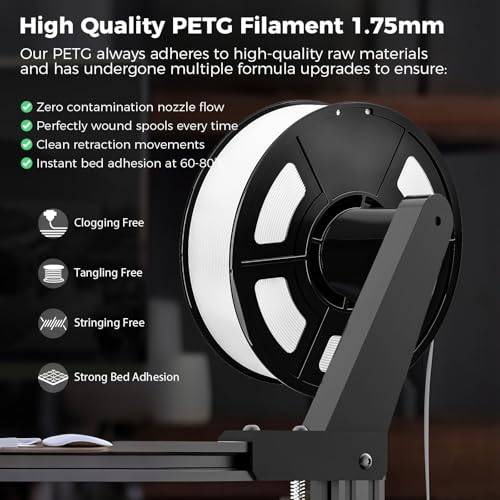 Image of IEMAI PETG Filament 1.75mm Bundle 4KG White, 3D Printer Filament 30-300mm /s Printing Compatible with Bambu Lab, AMS, AMS Lite, Dimensional Accuracy + /- 0.02mm