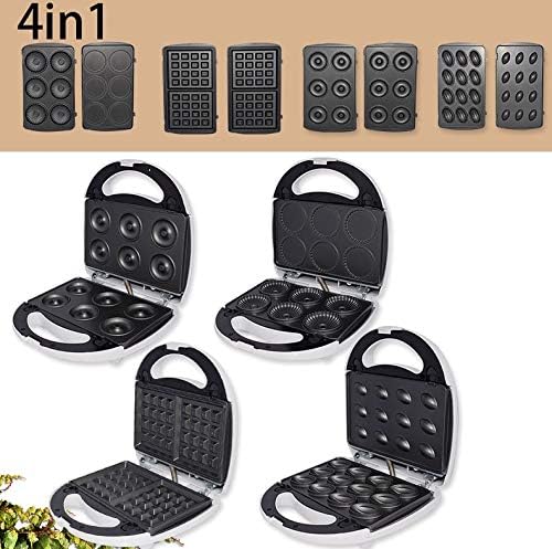 Pequeña máquina de sándwiches, máquina eléctrica de nuez, mini nuez automática waffle Pan Roundcake Doughnumt Waffle Iron Tostadora, Horno para horno