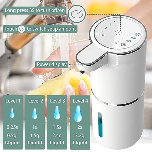 Automatic Liquid Soap Dispenser Touchless Hand Soap Dispenser 13 5oz 400ml USB Rechargeabl - image 2