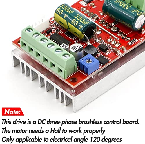 RioRand 350W 6-60V 3-Phase PWM DC Brushless Motor Speed Controller with Hall Sensor &ndash; for 120&deg; Electric Angle Brushless DC Motors, DIY Robotics, Electric Tools & PLC Systems