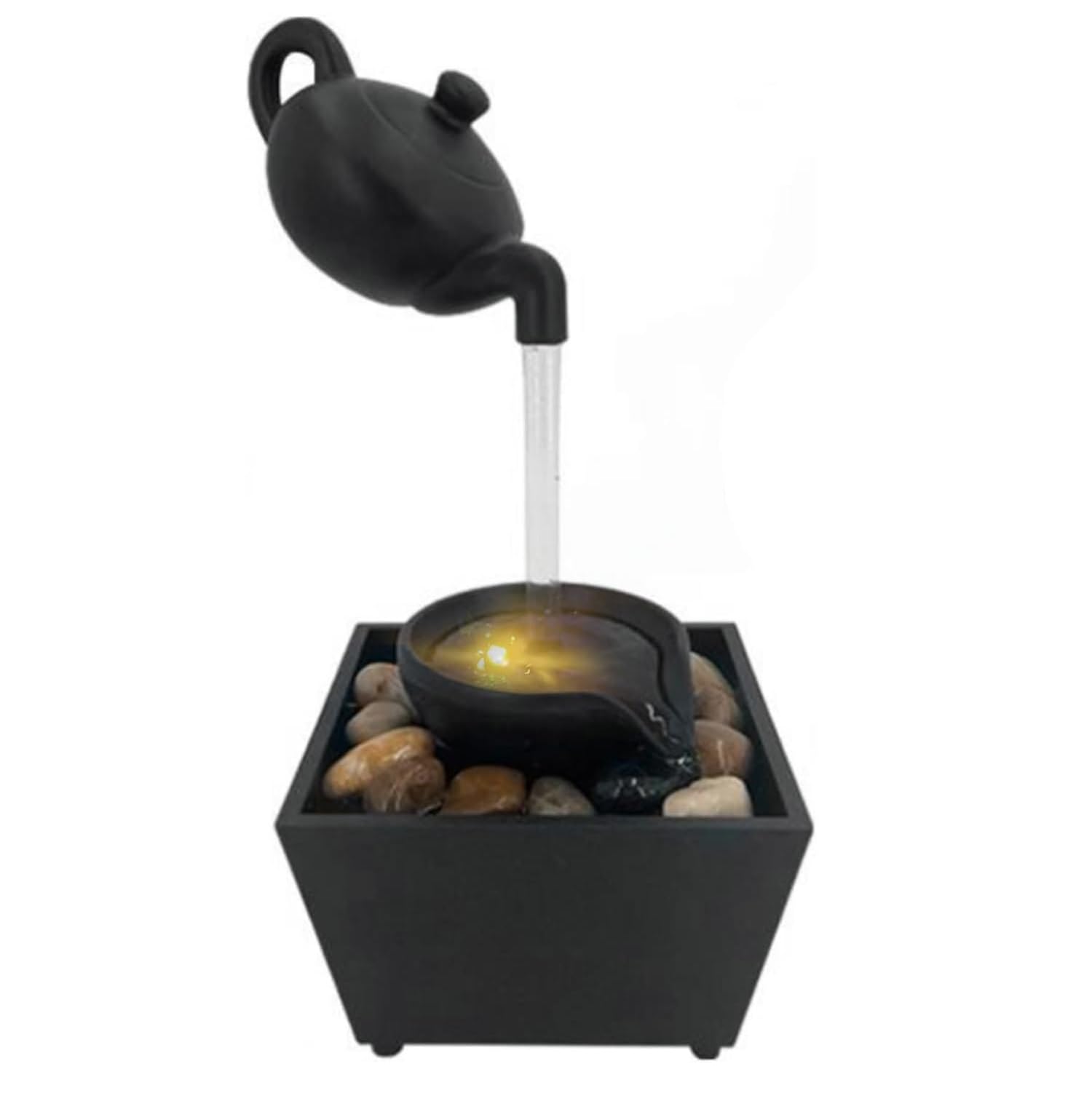Tissting Tabletop Water Fountain Floating Teapot Indoor Waterfall Feature