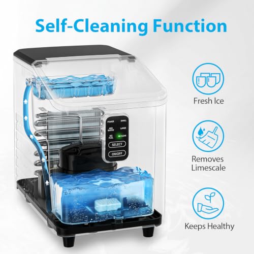 Image of Aeitto Ice Maker Countertop 26lbs /24H Ice Makers Ready in 6-Min 8 Ice Cubes