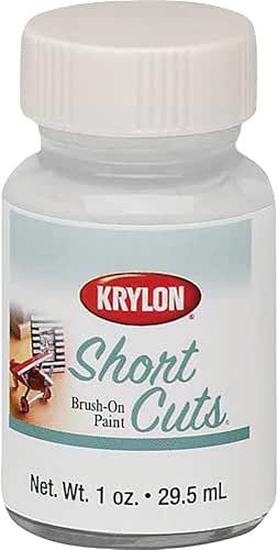Krylon KSCB025 Short Cuts Brush-On Paint, Gloss White, 1 Ounce
