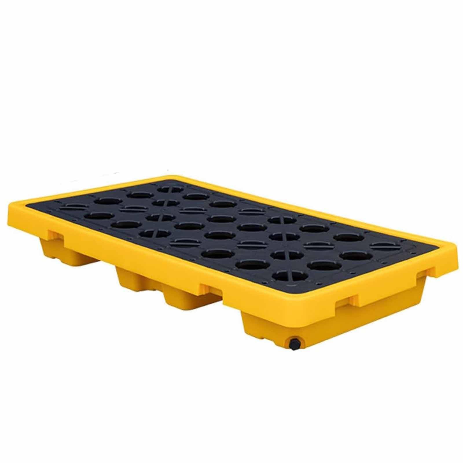 QUSYZD Leak-Proof Spill Containment Pallet with Drain and Anti-Slip Platform for Oil Drum Storage,130 * 68 * 15cm