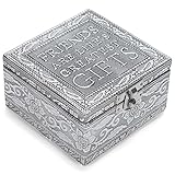 Cottage Garden Friends Life's Greatest Silver Tone Metal Jewelry Keepsake Box