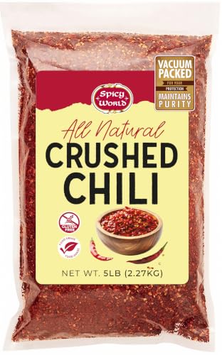 Crushed Red Pepper Flakes 5 Pound Bulk Value Pack...