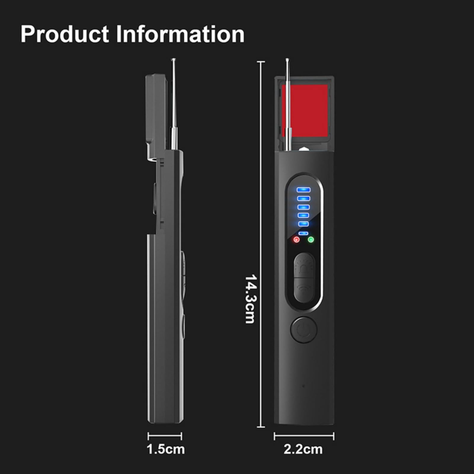 Detector de Dispositivos Ocultos, Detector de Camaras y Microfonos Ocultos, Detectores de Cámara Oculta y Dispositivo Oculto con Escáner RF, GPS y Detector de Errores para Hoteles, Hogar y Oficina