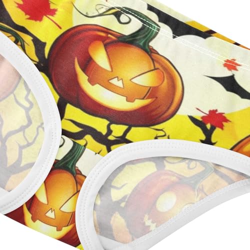 Toddler Underwear Floral 2t Cotton Panties for Girl Animals Underpants Briefs Halloween Lantern Pumpkins Bats4