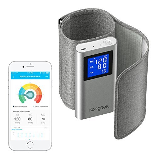 Koogeek Tensiomètre Bras Électronique, Smart WiFi Bluetooth Connectée Automatique Rechargeable avec App pour iOS et Android pour l'Application Smartphone Koogeek Health, Certifié par FDA