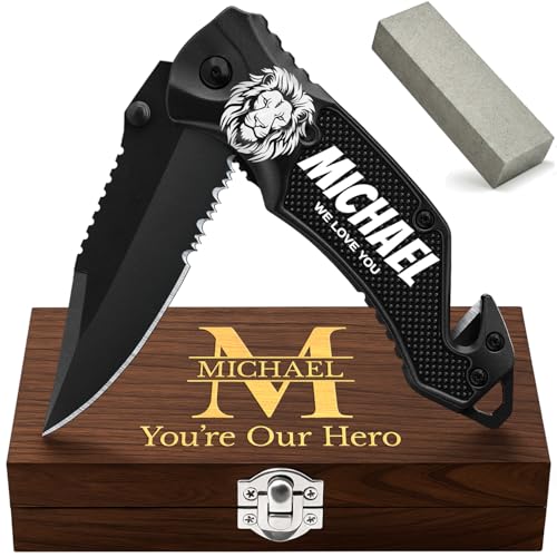 Custom Knife - Personalized Gifts for Men and Women - Engraved Gifts for Husband Boyfriend Dad Wife Girlfriend - Customized Pocket Knives for Birthday, Anniversary - Best Unique Present 6680 PS M