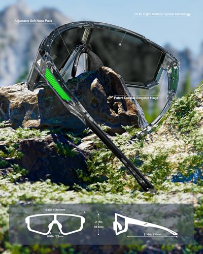Image of Polarized Sports Sunglasses for Men Women, UV400 Protection Mens Sunglasses Wrap Around Sun Glasses for Cycling Running