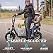 WINDHORSE 850W Peak Electric Scooter with Seat, 22MPH & 25 Miles Range, Dual Suspension, 3 Gear Speed, Cruise Control, 14