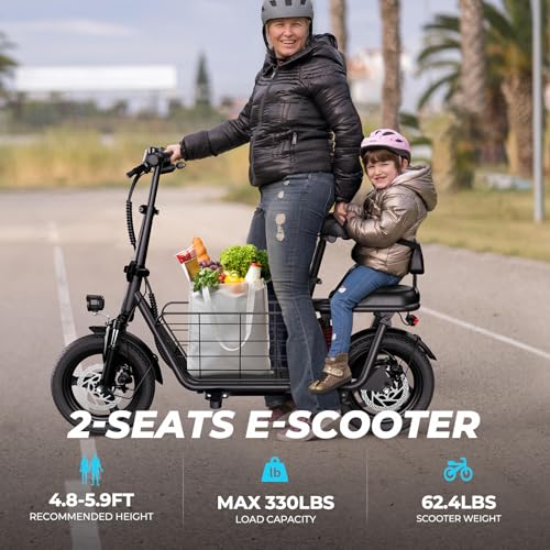 WINDHORSE 850W Peak Electric Scooter with Seat, 20MPH & 25