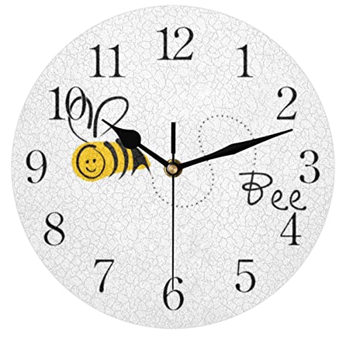 Horloge murale ronde silencieuse TropicalLife pour maison salon chambre coucher bureau beige