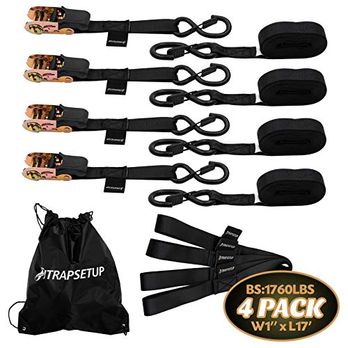 PITRAPSETUP Ratchet Straps Heavy Duty Tie Down Set 1
