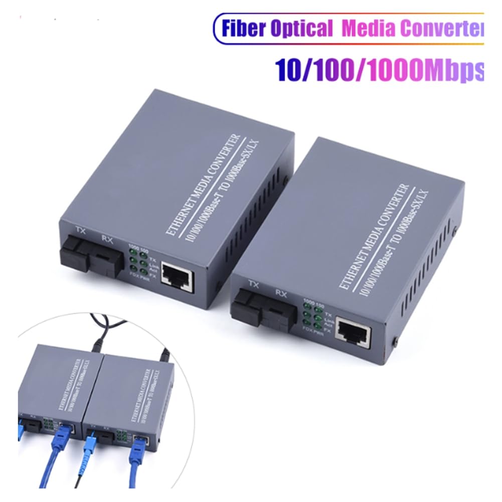Convertidor de Medios de Fibra Óptica Gigabit 10/100/1000Mbps Modo Único 3Km UPC/Transceptor de Fibra de Puerto SC Enchufe de la UE