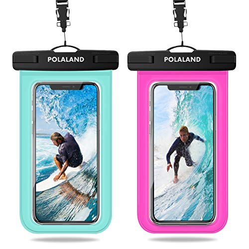 Polaland Waterproof Phone Pouch, Universal Cell Phone Dry Bag Underwater Case for iPhone 12/11 Pro/Xs Max/SE XR X 8 Plus 7 6S, Galaxy S20+ / S10+ / Note 10+ up to 6.9
