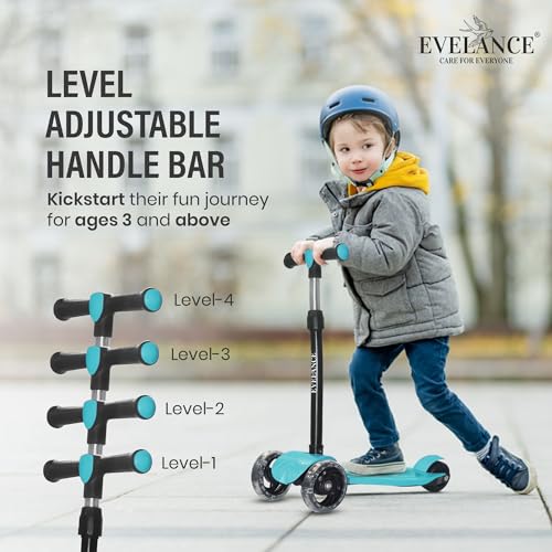 Image of 3 Wheel Kids Road Runner Scooter with Adjustable Height, Foldable Kick Scooter for 3+ Years | Skating Scooter Outdoor Toy for Boys & Girls, Birthday Gift | 50kg Capacity(Blue)