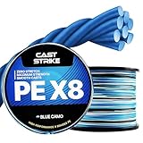 CASTSTRIKE Braided Fishing Line Zero Stretch Smooth Casting High Strength and Abrasion Resistant Super Braid for Saltwater Freshwater Bass Catfish Trout Carp Fishing 100 Percent PE x8 Strand