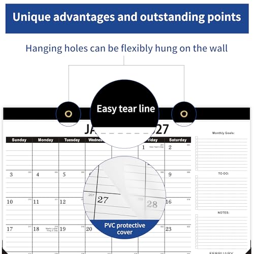 Image of Desk Calendar 2026-2027,July 2026 to December 2027, Desk calendar 2026-2027 with to-do list,2027 Calendar 18 Months,Calendar 2026-2027-17 inch x 12 inch for Home or Office.