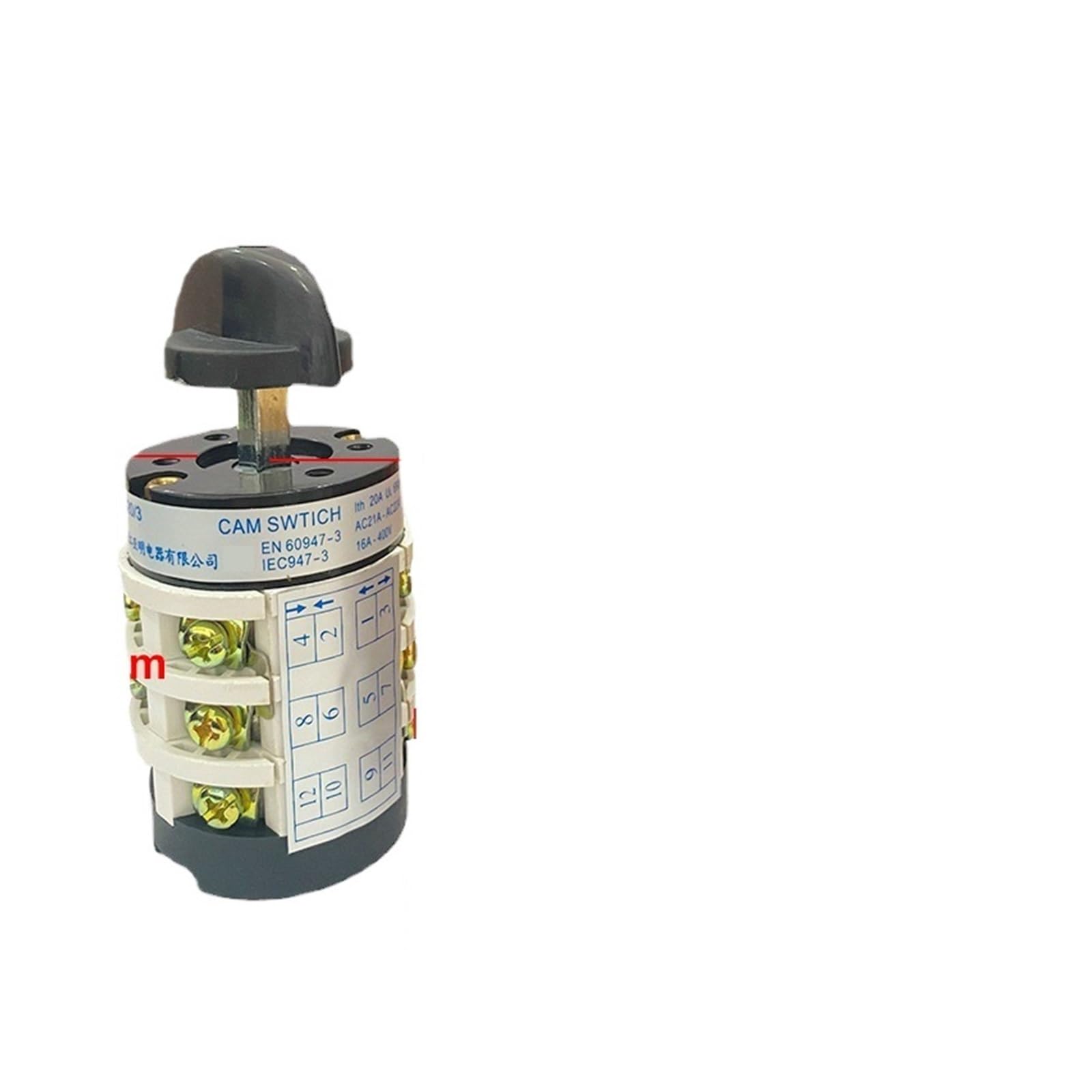 ZDVHOMCB Rotary Changeover Cam Switch For Dig Tire Changer Machine Tyre Handler 32A 690V 3 Poles 3 Positions YMZ12-35/3(20A-10x38 Holder-Fuse)