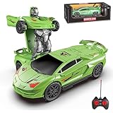INNOTOY Coche de Control Remoto Transformable en Robot, Coches RC con Luces 2,4 GHz, Escala 1:18 Rotación de 360°...
