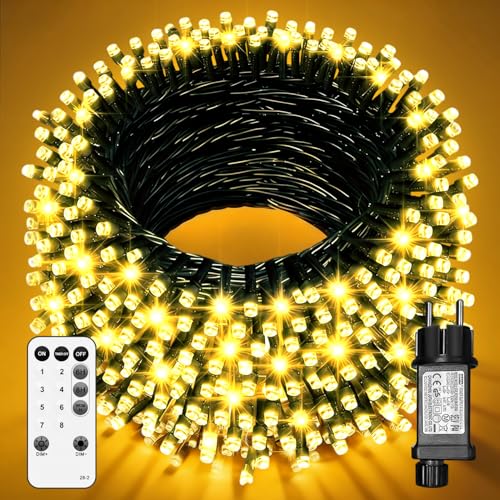 LED Lichterkette Außen 40M 400LED Warmweiß, Strombetrieben mit...