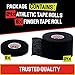 Summum Fit Black Athletic Tape Extremely Strong: 24 Rolls + 6 Finger Tape. Easy to Apply & No Sticky Residue. Sports Tape for Boxing, Football or Climbing. Enhance Wrist, Ankle & Hand Protection Now