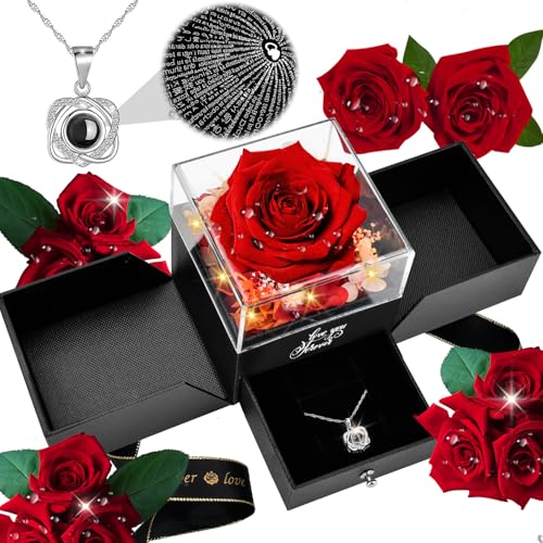 Forever Real Rose with Heart I Love You...