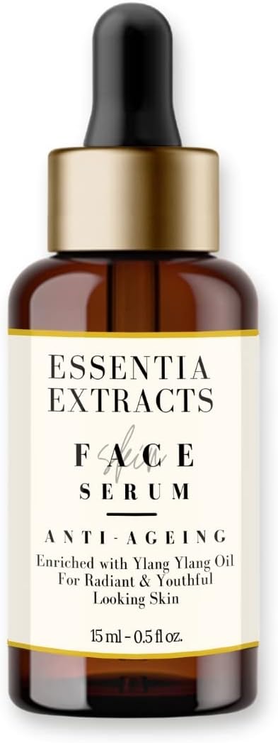 ESSENTIA EXTRACTS Anti-Ageing Facial serum for Glowing & Radiant Skin enriched with Ylang Ylang, 15ml | Light Weight Absorbs Quickly Naturally Moisturising Formula (15ML)