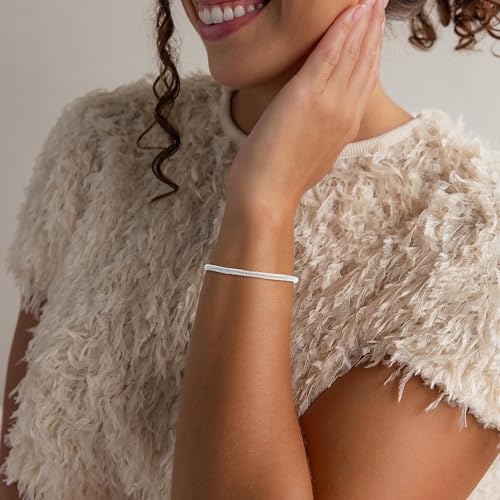 Charm Bracelet for Women 4mm Dainty 925 Sterling Silver Chain Bracelet Jewelry Gift for Her2