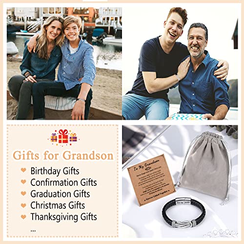 Grandson Bracelet From Grandma, Grandson Gifts From Grandma Grandson Graduation Gifts For Teenage Teen Boys Gift Ideas First Communion Confirmation Birthday Christmas For Grandson From Nana Grandparents #TOP5