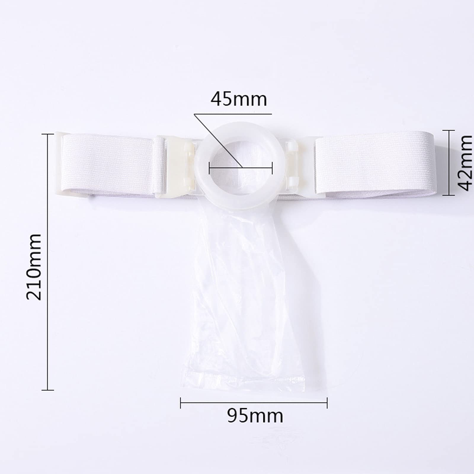 bolsa de ostomía, Cinturón de ostomía ligero y portátil, banda abdominal ajustable en longitud for el cuidado ostomías, ileostomías estomas. Incluye 100 bolsas drenables
